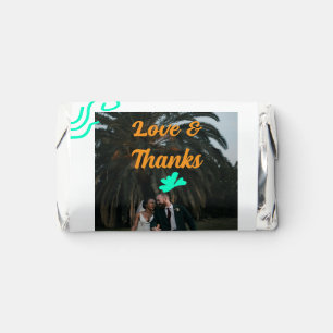 Love & thanks wedding couple photo modern add oran hershey's miniatures