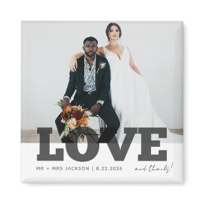 Love Thanks Wedding Photo Favor Thank You  Magnet