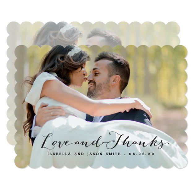 LOVE & THANKS | WEDDING PHOTO THANK YOU CARD