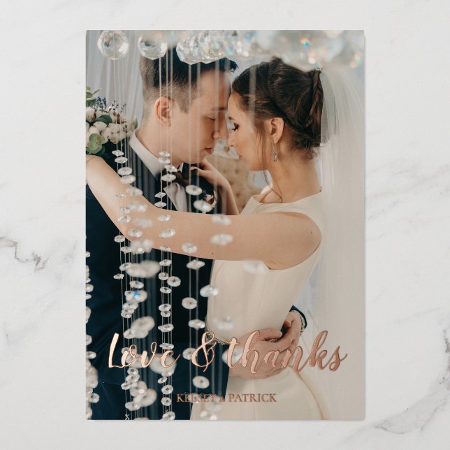 Love & thanks wedding thank you card (Front)