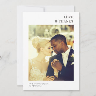 LOVE & THANKS | wedding thank you photo card