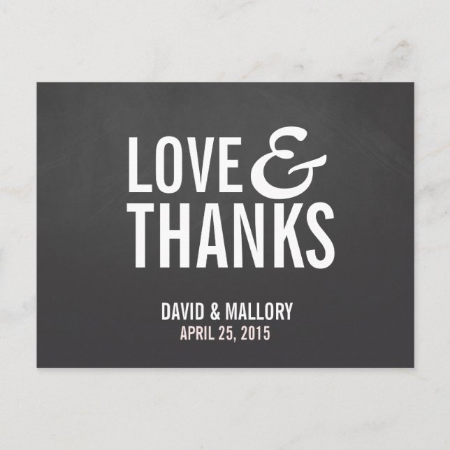 LOVE & THANKS | WEDDING THANK YOU POST CARD (Front)