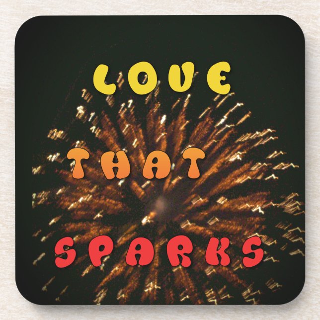 Love That Sparks Abstract Art Design Print Beverage Coaster (Front)