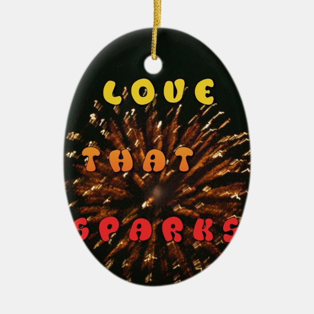Love That Sparks Abstract Art Design Print Ceramic Ornament (Front)