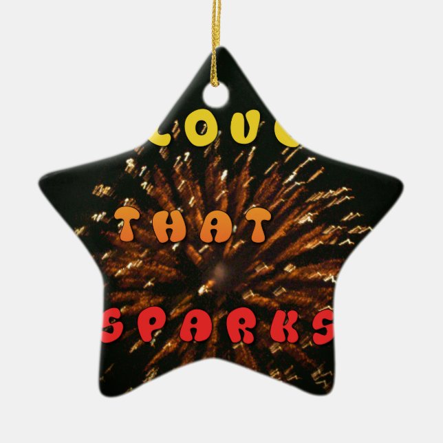 Love That Sparks Abstract Art Design Print Ceramic Ornament (Front)
