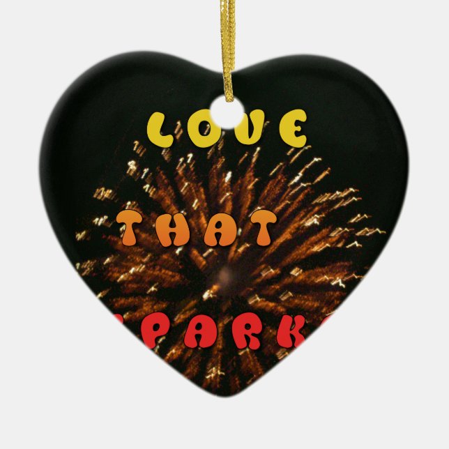 Love That Sparks Abstract Art Design Print Ceramic Ornament (Front)