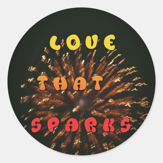 Love That Sparks Abstract Art Design Print Classic Round Sticker (Front)