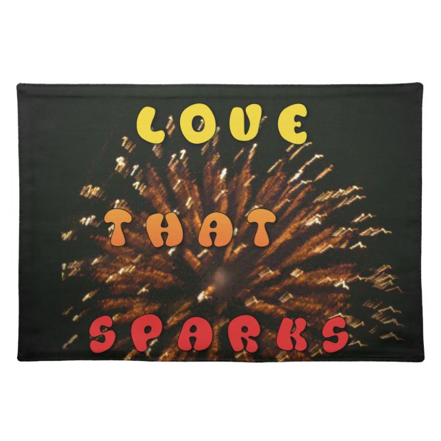 Love That Sparks Abstract Art Design Print Cloth Placemat (Front)