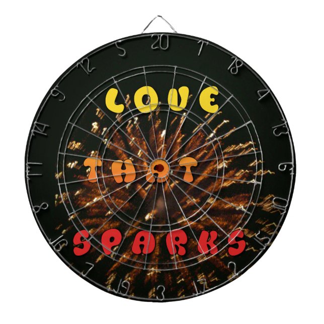 Love That Sparks Abstract Art Design Print Dart Board (Front)