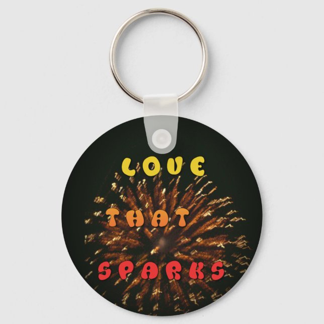 Love That Sparks Abstract Art Design Print Keychain (Front)