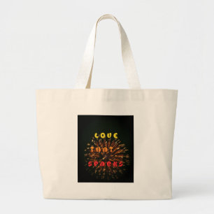 Love That Sparks Abstract Art Design Print Large Tote Bag