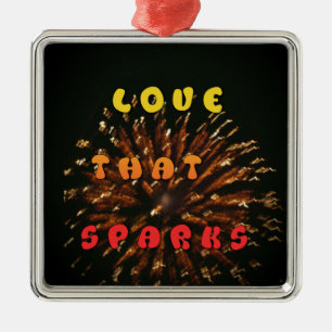 Love That Sparks Abstract Art Design Print Metal Ornament
