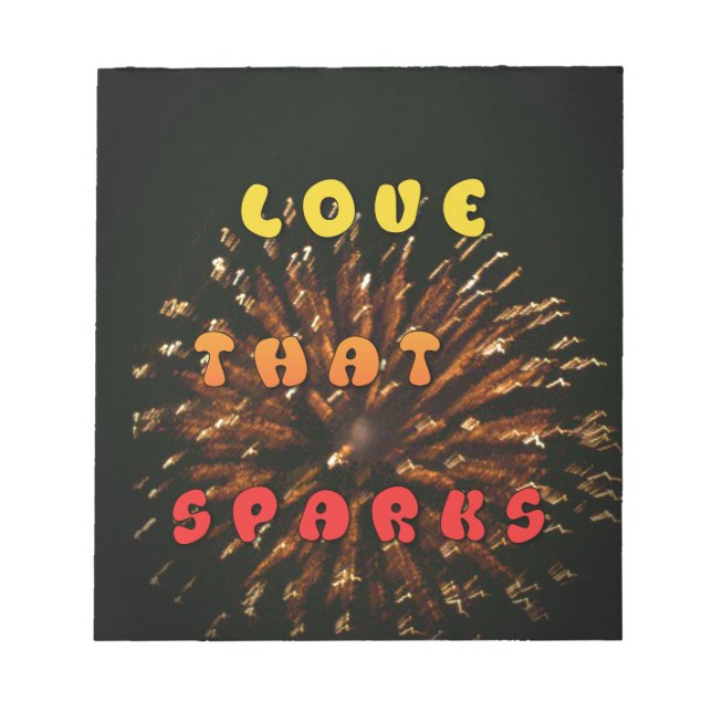 Love That Sparks Abstract Art Design Print Notepad (Front)