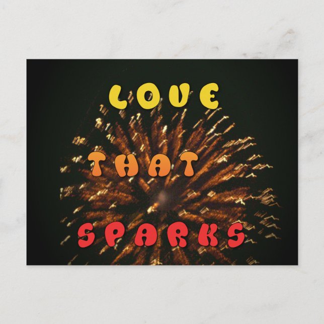 Love That Sparks Abstract Art Design Print Postcard (Front)