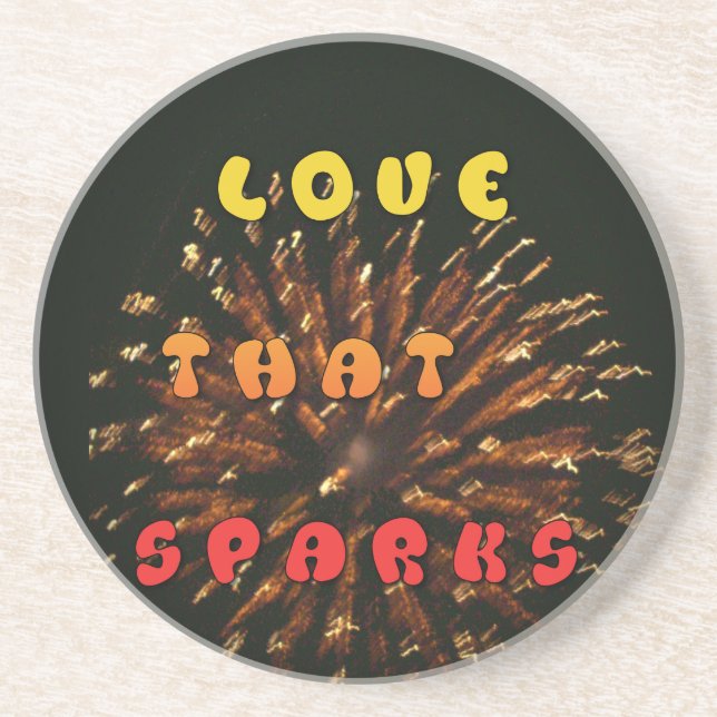 Love That Sparks Abstract Art Design Print Sandstone Coaster (Front)