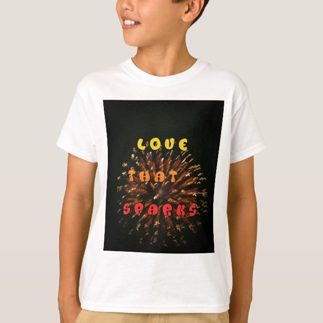 Love That Sparks Abstract Art Design Print T-Shirt (Front)