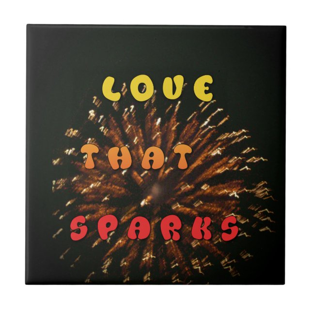 Love That Sparks Abstract Art Design Print Tile (Front)