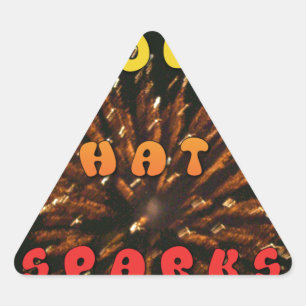Love That Sparks Abstract Art Design Print Triangle Sticker