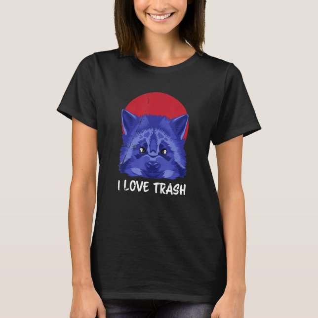 Love That Trash Raccoon Japanese Retro Style Art T-Shirt (Front)