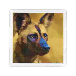 Love the African Wild Dog Art Acrylic Tray