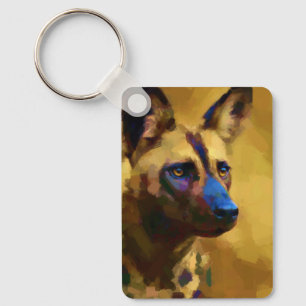 Love the African Wild Dog Art Keychain