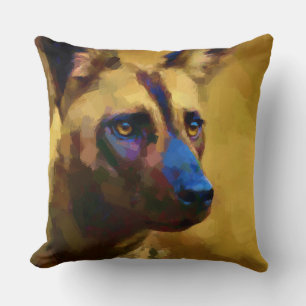 Love the African Wild Dog Art Throw Pillow