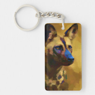 Love the African Wild Dog Painted Keychain