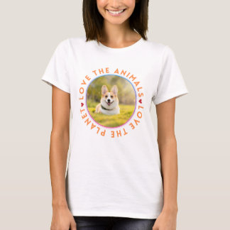 Love the Animals Love the Planet corgi T-Shirt