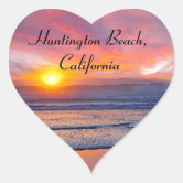 Monogram Huntington Beach California Souvenir Classic Round Sticker