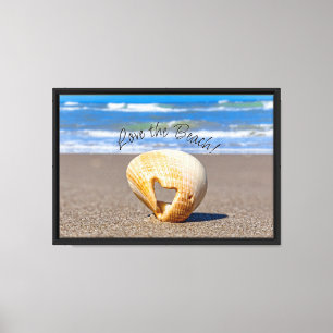 Love the Beach! Love Shell on Sand at the Beach Canvas Print