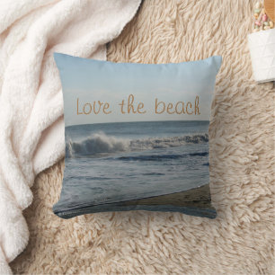 Love the Beach Ocean Sand Throw Pillow