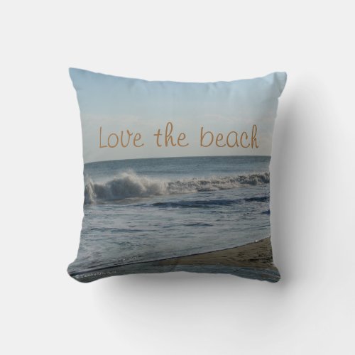 Love the Beach Ocean Sand Throw Pillow