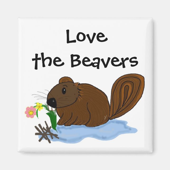 Love the Beavers Magnet (Front)