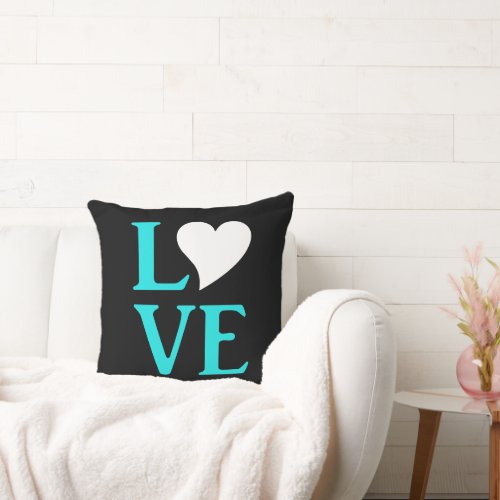 Love The Bride Teal Blue Wedding Suite Tiara Party Throw Pillow
