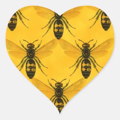 Love the Bug Yellow Jacket Squadron Heart Sticker