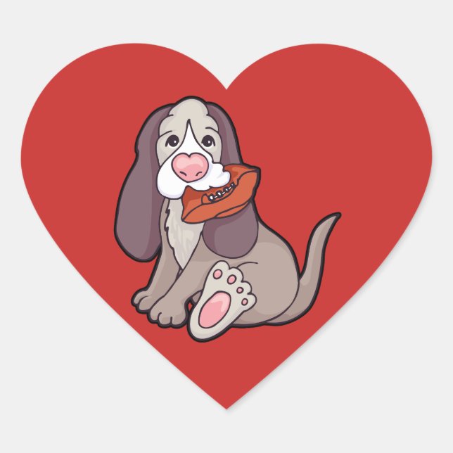 Love the dog ball burst graphic red stickers (Front)