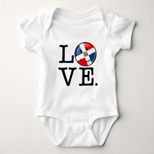 Love the Dominican Republic Smiling Flag Baby Bodysuit