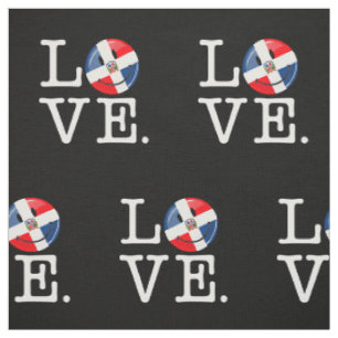 Love the Dominican Republic Smiling Flag Fabric