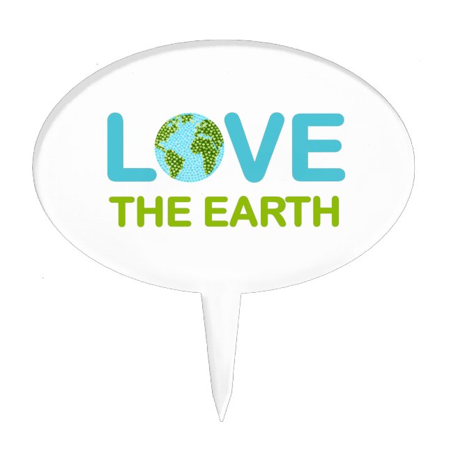 Love the Earth Earth Day Cake Topper (Front)