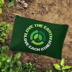 Love the Earth Environmental Awareness Green Accessory Pouch