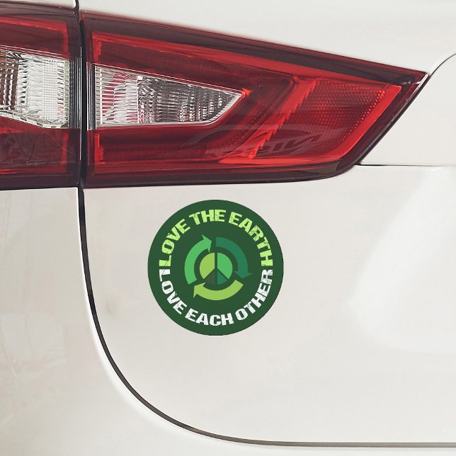 Love the Earth Environmental Awareness Green Car Magnet (Creator Uploaded)