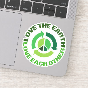 Love The Earth Green Environmental Activist Laptop Sticker