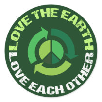 Love the Earth Love Each Other Classic Round Sticker