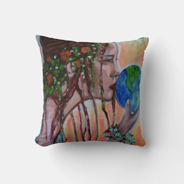 love the earth throw pillow (Front)