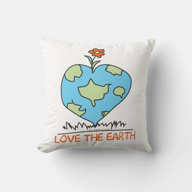 Love the Earth Throw Pillow (Front)