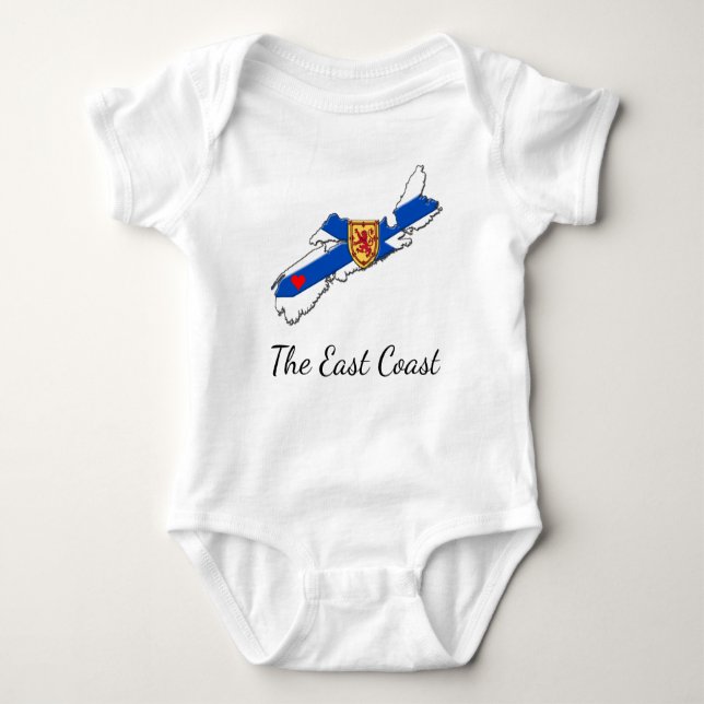 Love The East Coast  Heart Nova Scotia one piece Baby Bodysuit (Front)