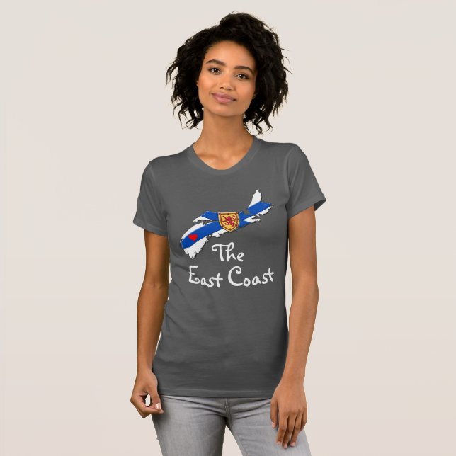 Love The East Coast  Heart Nova Scotia shirt (Front Full)