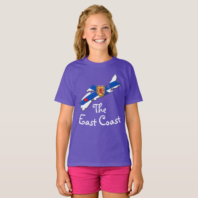 Love The East Coast  Heart Nova Scotia shirt (Front Full)