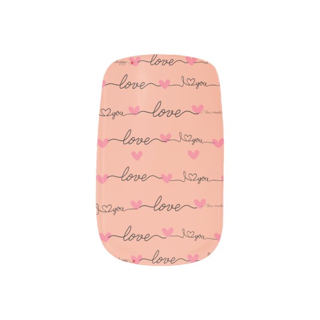 Love: The Essence of Life, Cute Adorable Love  Minx Nail Art (Left Thumb)