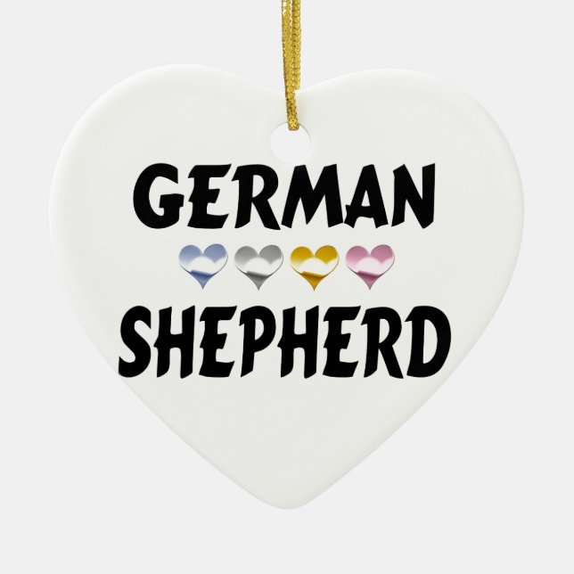 Love the German Shepherd Ceramic Ornament (Front)